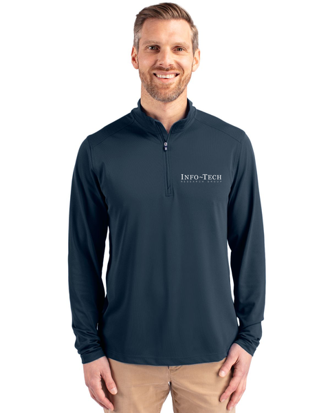 Info - Tech Men's Cutter & Buck Virtue Eco Pique Recycled Quarter Zip
